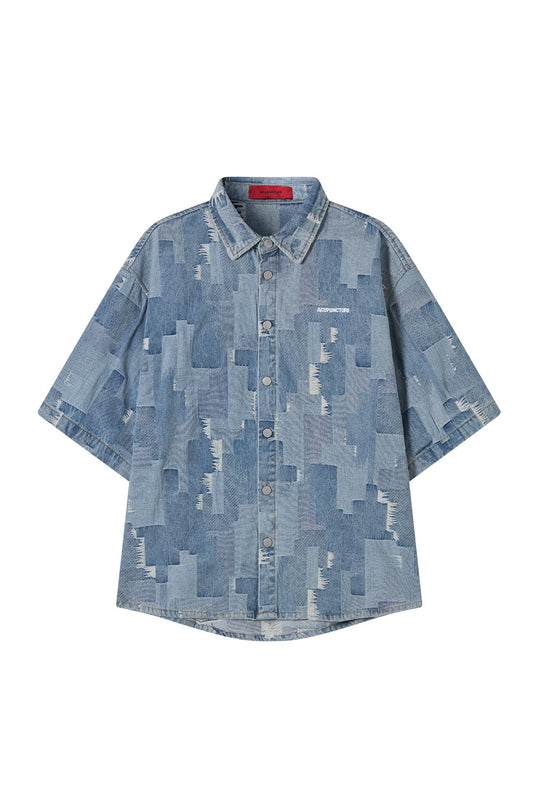 BOXY DENIM SHIRT BLUE Acupuncture