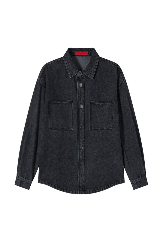 BUTTONDOWN DENIM JACKET BLACK Acupuncture