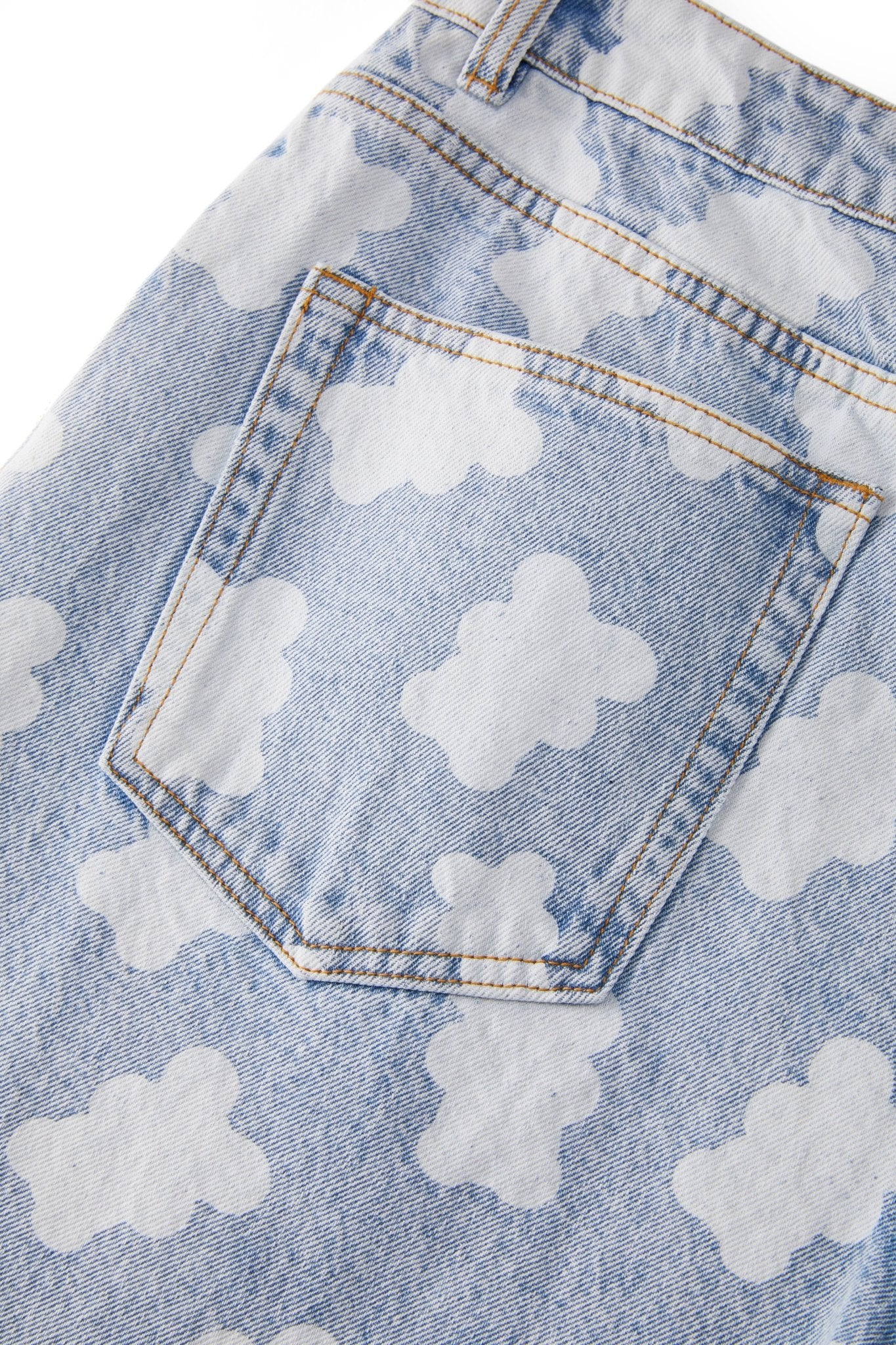 FLAKES DENIM SHORTS LIGHT BLUE Acupuncture