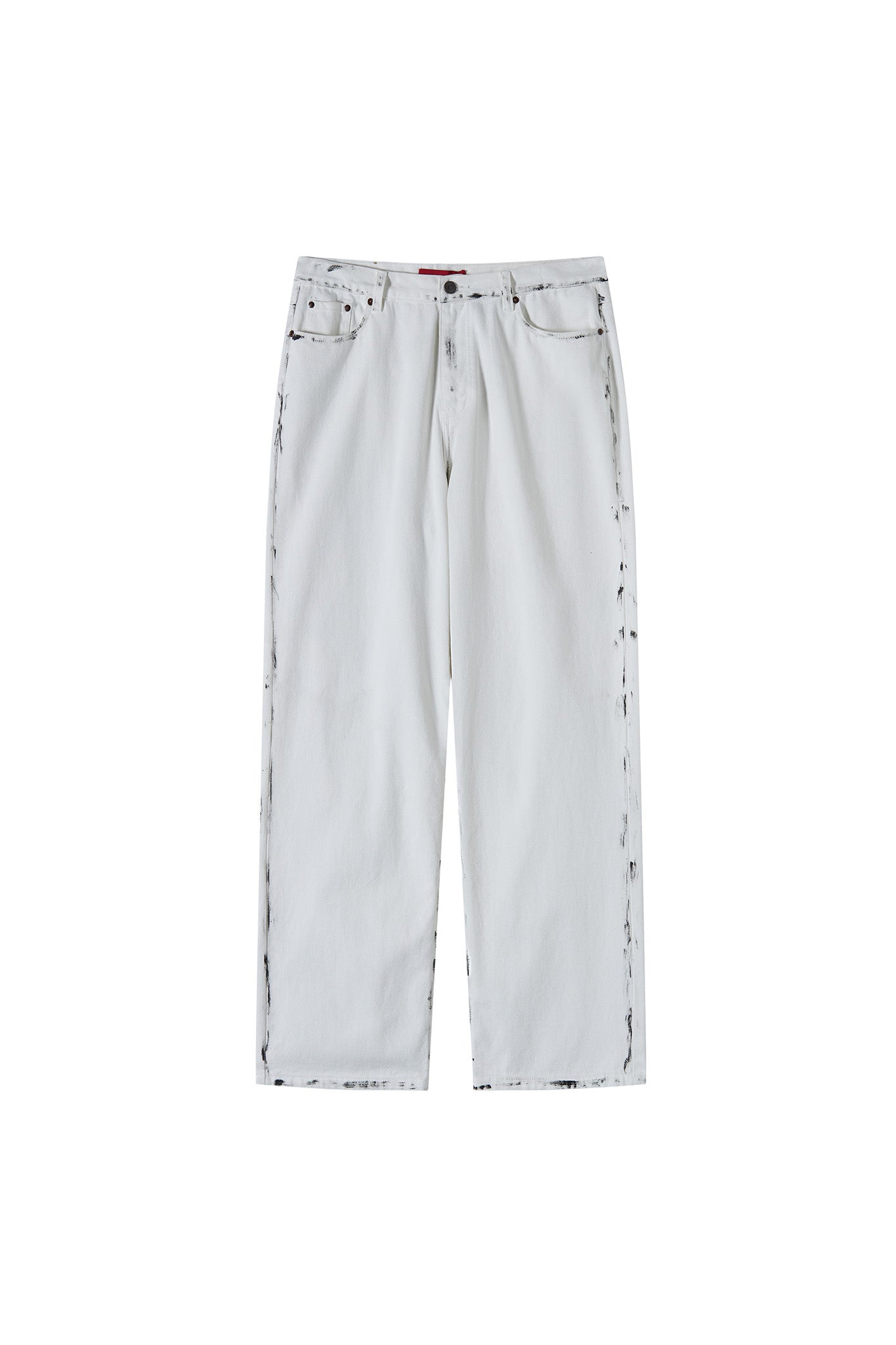 GRAFFITI DENIM PANTS WHITE Acupuncture