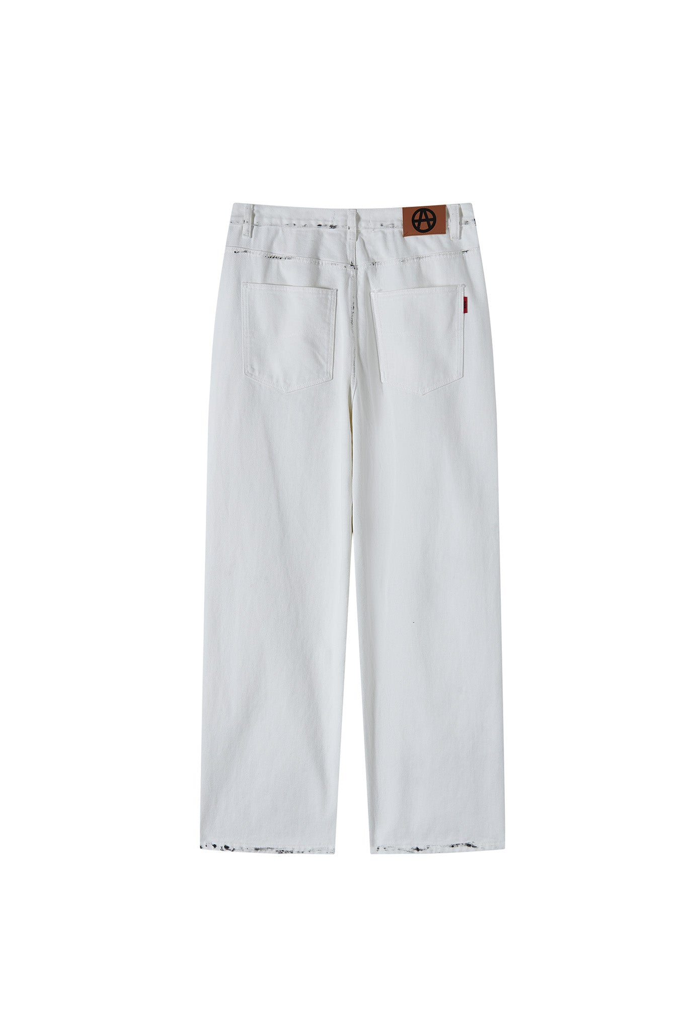 GRAFFITI DENIM PANTS WHITE Acupuncture