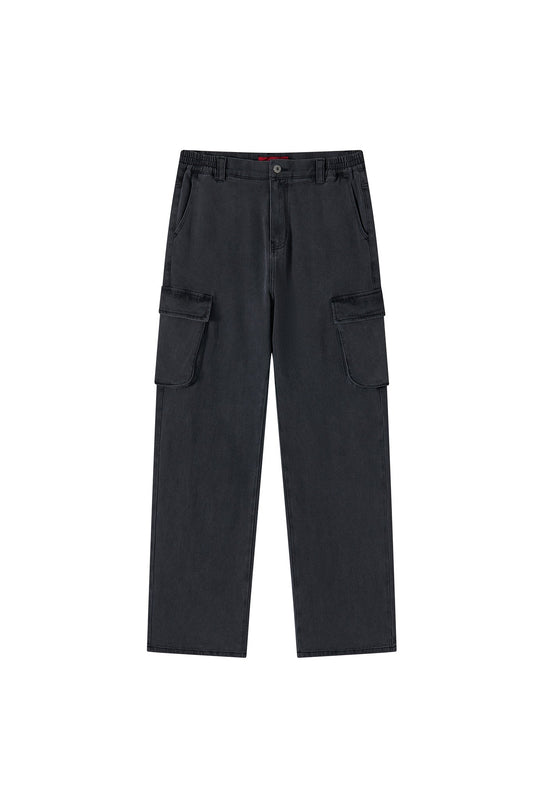 LOOSE STRAIGHT DENIM PANTS DARK BLUE Acupuncture