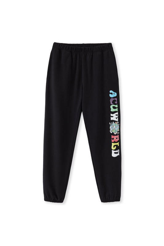 PUNWORLD FLEECE SWEATPANTS BLACK Acupuncture