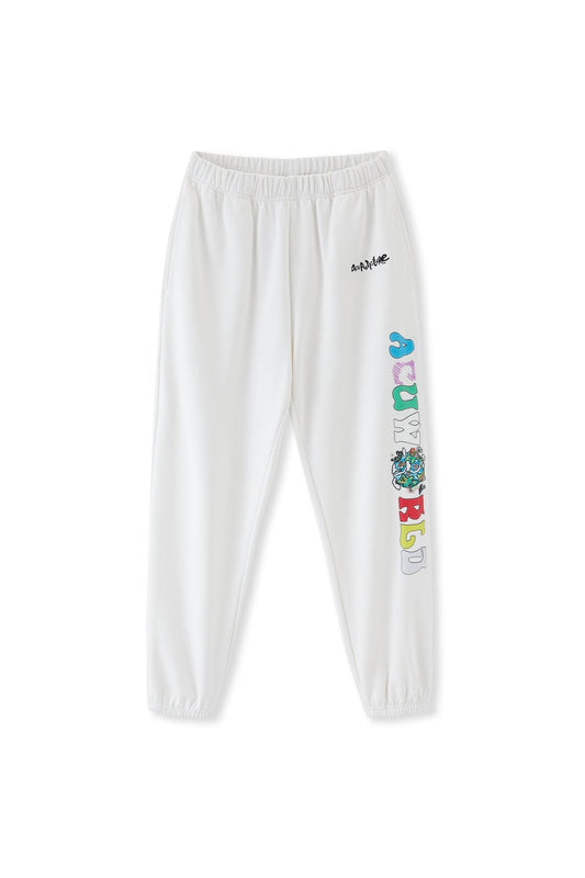 PUNWORLD FLEECE SWEATPANTS WHITE Acupuncture