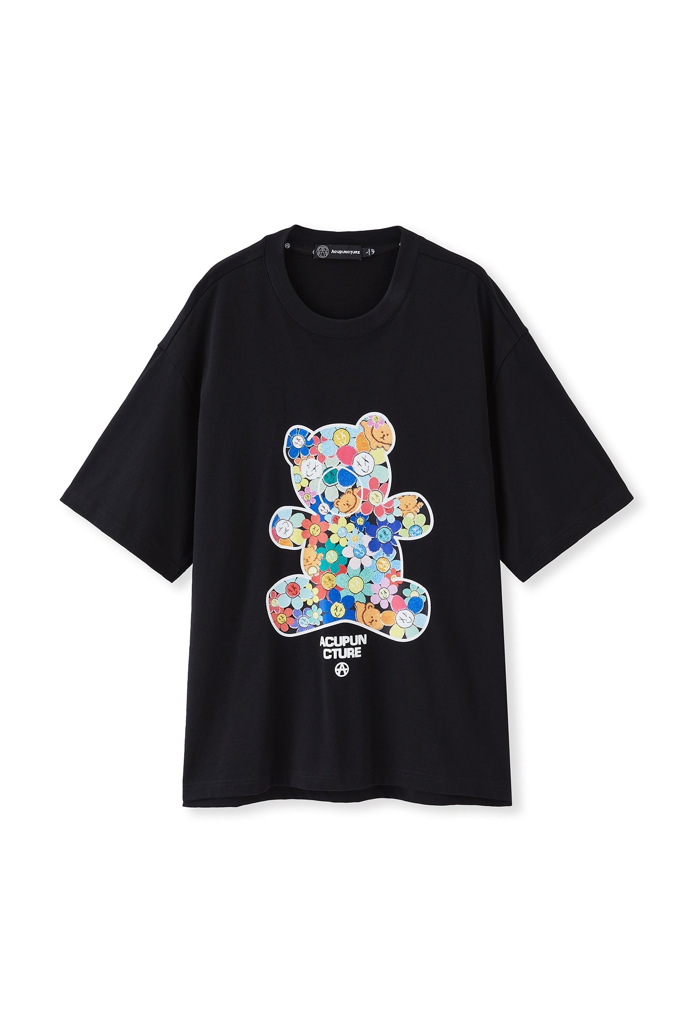 RAINBOW BEAR TSHIRT BLACK Acupuncture