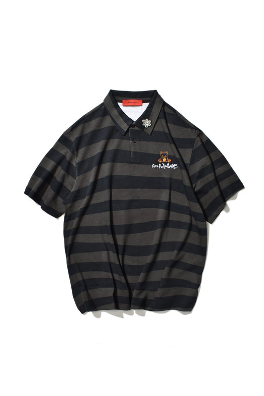 STRIPED POLO BLACK Acupuncture