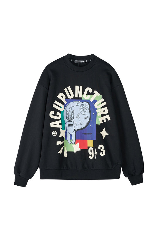 ALIEN BABY CREWNECK BLACK Acupuncture