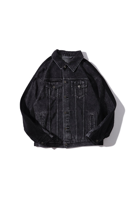 BECOOL DENIM JACKET BLACK Acupuncture