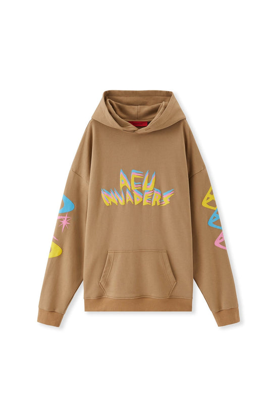 INVADERS HOODIE BROWN Acupuncture