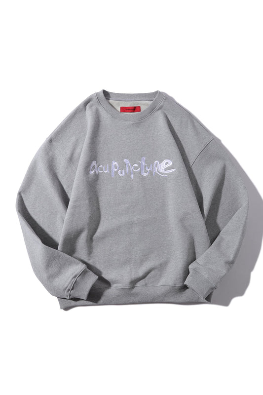 MACRO FLOWER CREWNECK GREY Acupuncture