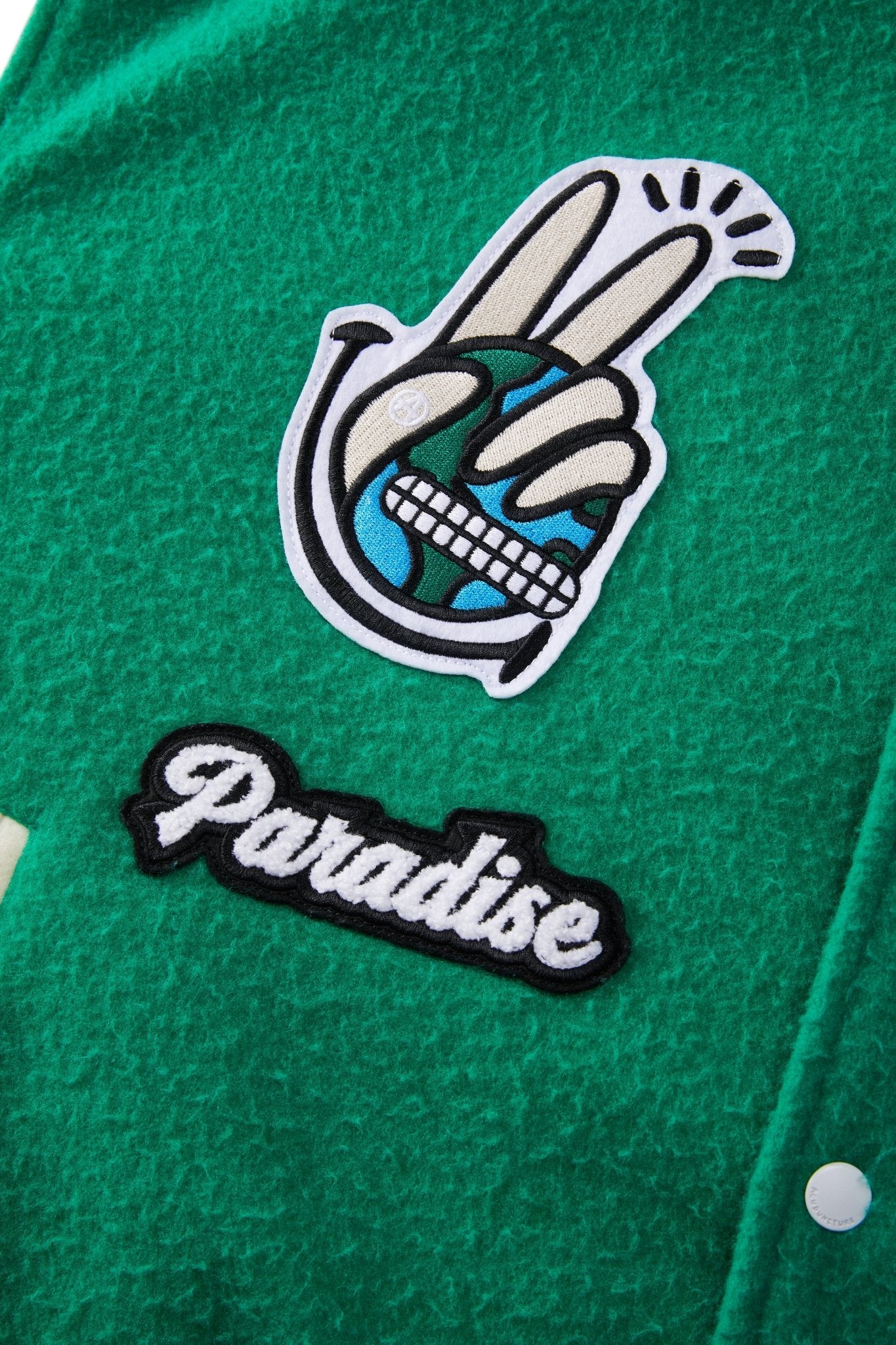 PARADISE VARCITY JACKET GREEN Acupuncture