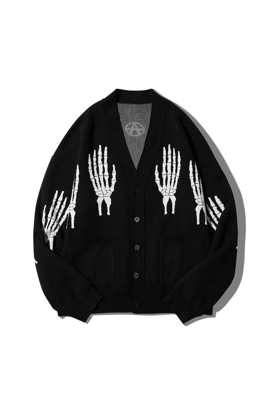 SKELETON HAND CARDIGAN BLACK Acupuncture