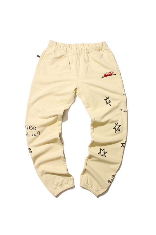 STAR MOON SWEATPANTS BEIGE Acupuncture