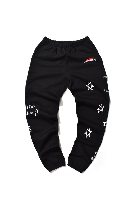 STAR MOON SWEATPANTS BLACK Acupuncture