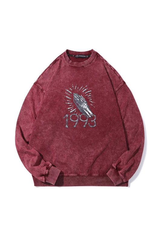 THE PRAYER CREWNECK BURGUNDY Acupuncture